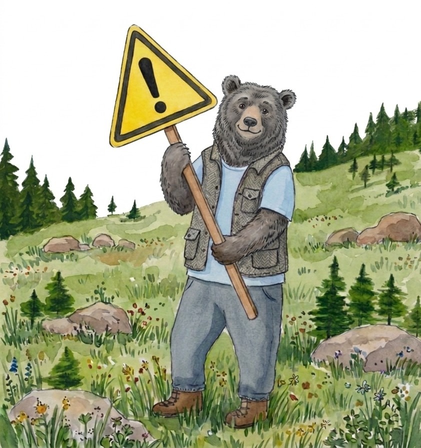 Achtung-Bär rechteckig ohne hintergrund